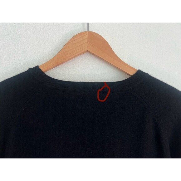 Tasso Elba Spa Men Sweater L Black 100% Cashmere Long Sleeve Polo Style Pullover - Picture 5 of 5